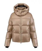 Moose Knuckles Logo Patch Zip-Up Puffer Jacket S,XS,M beige