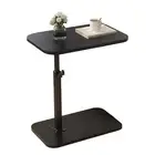 C-Shaped End Table 360°Rotating Small Side Table for Couch Sofa with Metal Frame