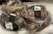 2 Skeins Glitz Yarn, Made in Italy, Nylon/Wool/Acrylic Blend, Jewel Tones