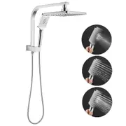 ACA WELS Square 8" Shower Head & 3 Modes Handheld Diverter Gooseneck Arm Shower Set