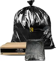 72-80L Gusseted Seal Bin Liners - 28um - 250 Bags (Restaurant Grade/Grade 5) (900mm x 760mm), Kitchen, Home, Commercial, Hotel, Office, Pantry, General Use, Disposable Trash, Garbage, Rubbish Bags