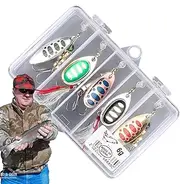 Fishing Bait, Spinner Bait, Fishing Spinnerbait Metal Spinner Lure Kit with Tackle Boxes for Bass Trout Salmon Walleye