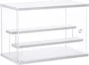 CECOLIC Acrylic Display Case Clear Display Storage Box Countertop Cube for Collectibles, Action Figures, Miniature Figurines Dustproof Protection Storage & Organizing (White, 12.4x7x8.6in)