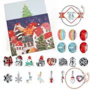 Christmas Jewelry Advent Calendar Bracelet DIY Necklace Making Kit Christmas Countdown Calendars -Two Bracelets