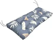 Srutirbo Outdoor Bench Cushion 51”x 19” Waterproof Floral Printed Garden Patio Bench Seat Cushion Swing Cushion for Wicker Loveseat, Patio Furniture (Leaf)