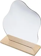 Ciieeo 1 Set of Irregular Aesthetic Vanity Mirror Frameless Decorative Desk Tabletop Acrylic Mirrors with Wooden Stand