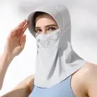 with Hair Hole Full Face Visor Hat Adjustable Ice Silk Mask Riding