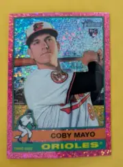 2025 Topps Heritage 1976 Pink Chrome Sparkle Coby Mayo Baltimore Orioles