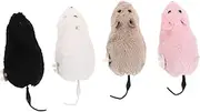 DRESSOOS 4Pcs Wind Up Plush Mouse Pet for Cats and Dogs Realistic with Rotating Tails for Parties and Pranks Soft Plush Cat Mice Grey