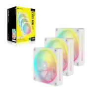 Corsair LX120 White, Triple - iCUE LINK LX120 RGB 120mm PWM Fans Starter Kit - W