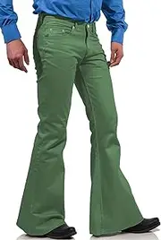 [EVEDESIGN] 70s Disco Pants for Men,Mens Bell Bottom Jeans Pants,60s 70s Bell Bottoms Vintage Denim Pants Jeans for Men