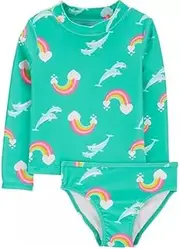 [Carter's] Girls' 2-Piece Rashguard, Rainbow, 6 Months