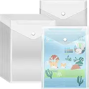 Vmiapxo 20 Pack Stamp and Die Storage Pockets, Small Plastic Filing Envelopes Waterproof Sticker Organizer Receipt Holder Reusable Photo Storage Folders (7" x 9.4")