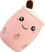 Milky Tea Pillow Decorative Cotton Stuffed for Strawberry Bubble Tea Design Soft and Safe for Home Car Office Use Friends