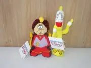 Disney Store Beauty and the Beast COGSWORTH & LUMIERE 7" Mini Bean Bag Plush NEW