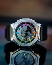 Hand-painted Casio G-Shock CasiOak Steel Rainbow Royal Oak GM2100 Wrist Watch...