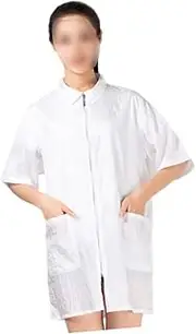 CRILSTYLEO Haircutting Gown Hairdresser Smock Haircut Cloth Work Dress for Women Office Hair Dye Apron Soft Washable Turn-down Collar Functional Pocket