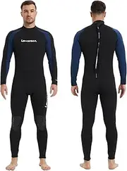 Lemorecn Men’s Surfing Wetsuit Super Stretch Neoprene 4/3mm Chest Zip Full Wetsuit for Men