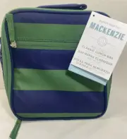 Pottery Barn Mackenzie Recycle Lunch Bag, Navy and Kelly Green stripes