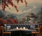 3D Landscape Retro Restaurant Self-adhesive Removeable Wallpaper Wall Mural