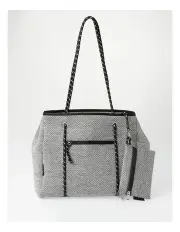 [Piper] Positano Grey Marle Top Handle Tote Bag