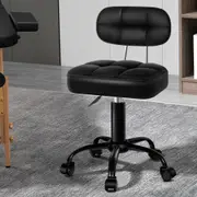 ALFORDSON Salon Stool Backrest Swivel Barber Hair Dress Chair Tufan All Black