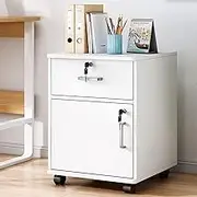 UNYQBFKM File Cabinet,Wood Filing Cabinets with Lock Modern Printer Drawer Cabinet Low Cabinet Multifunctional Storage Cabinet Assembly Required for Home Office,C