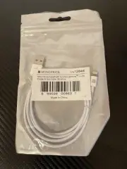 Monoprice Apple MFi Certified Lightning to USB Charge & Sync Cable 3ft White New
