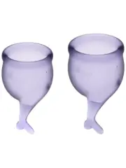 SATISFYER Menstrual Cup with Mermaid Stem - Lilac Purple (2 Pack)