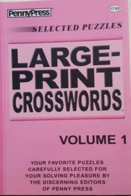 Penny Press Selected Puzzles Large Print Crosswords Volume 1 FREE SHIPPING CB