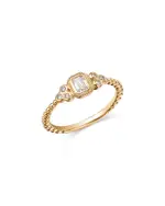 Bloomingdale's Fine Collection Diamond Emerald Cut & Round Bezel Ring in 14K Yellow Gold, 0.28 tcw