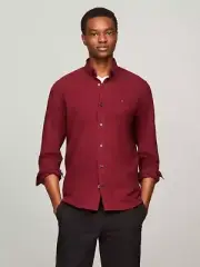 Tommy Hilfiger Men's Big Tall Oxford Button Up Shirt Red 2XLT