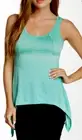 Go Couture Scoop Neck Handkerchief Tank Green M NWT $98