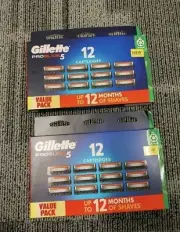 (2 X 12 Pack)Gillette ProGlide 5 Razor Blades 24 Cartridges Brand New & Sealed
