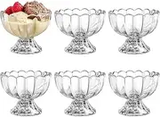 6 Pcs Dessert Bowls,Ice Cream Bowl,Footed Dessert Cups,Mini Trifle Snack Cups,Clear Glass Mousse Dishes,for Dessert, Sundae, Ice Cream, Fruit, Salad