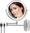 Wall Mounted Mirror with Lights, Rechargeable Design Makeup Mirror, 3 Color LED