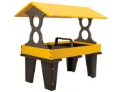 JCs Wildlife Large Ground Fly Thru Bird Feeders - Holds 8 Cups of Bird Seed -