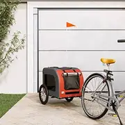 Pet Bike Trailer Orange and Grey Oxford Fabric and Iron,Pet Pushchairs & Strollers 8.15KG-93830