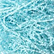 200g Crinkle Cut Paper Shred Filler,Light Pink Shredded Paper for Christmas,Halloween & Wedding Decorations,Thanksgiving,Mother's Day DIY Gift Box Packaging (7 Oz） (Light blue)