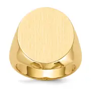 14K Yellow Gold 20.0x18.0mm Closed Back Men's Signet Ring