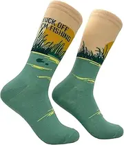[Crazy Dog T-shirts] Men's Fuck Off Im Fishing Socks Funny Sarcastic Fisherman Graphic Footwear