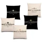 Black Linen Luxury Decorative Pillow Case Printing Family Sofa Cushion Cover