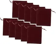 minkissy 10pcs Drawstring Flannel Bags for Jewelry Small Flannel Pouches for Rings Holiday Party Favor Bags Cute Design Travel Friendly Versatile Storage for Accessories