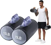 DEIRIS Water Dumbbells, Water Filled Training Weights Set, Water Weight Bag, Travel Weights, Adjustable Weights Dumbbells to 4~10 Lbs/Pair, for Strength Training, Fitness and Shaping