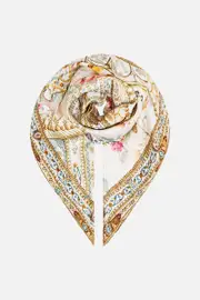 LARGE CRYSTALLED SILK SQUARE SCARF OTTOMAN DYNASTY