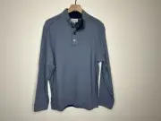Tommy Bahama Mens Blue Reversible Logo Snap Button Sweater Size Small NWT
