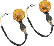 2Pcs Halogen Turn Signal Indicator Lamp for Motorcycles Black Orange Steering Light for Bikes Essential Directional Lighting for Bike Repair Workshops