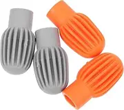 Toddmomy 4Pcs Silicone Drumstick Head Covers Mute Tips for Silent Practice Durable Drumstick Protectors for Enhanced Longevity and Scratch Prevention Orange Gray