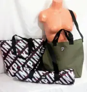 Victorias Secret PINK Beach Blanket Cooler SET Bag Travel Shopper Tote NWT