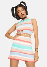 First To Know Striped Bodycon Mini Skirt